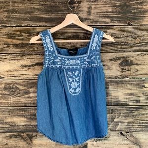 Romeo + Juliet Ornate Boho Denim Tank Top